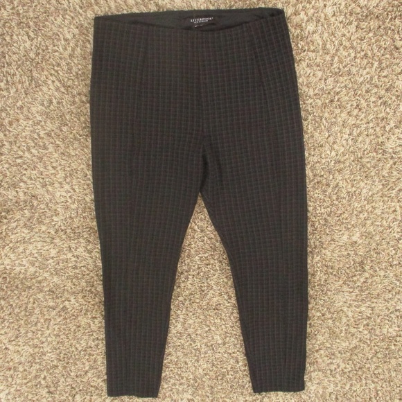 Liverpool Pants Women's 10 Black Brown Plaid Legging Pull On Stretch Trousers‎ - Picture 1 of 6